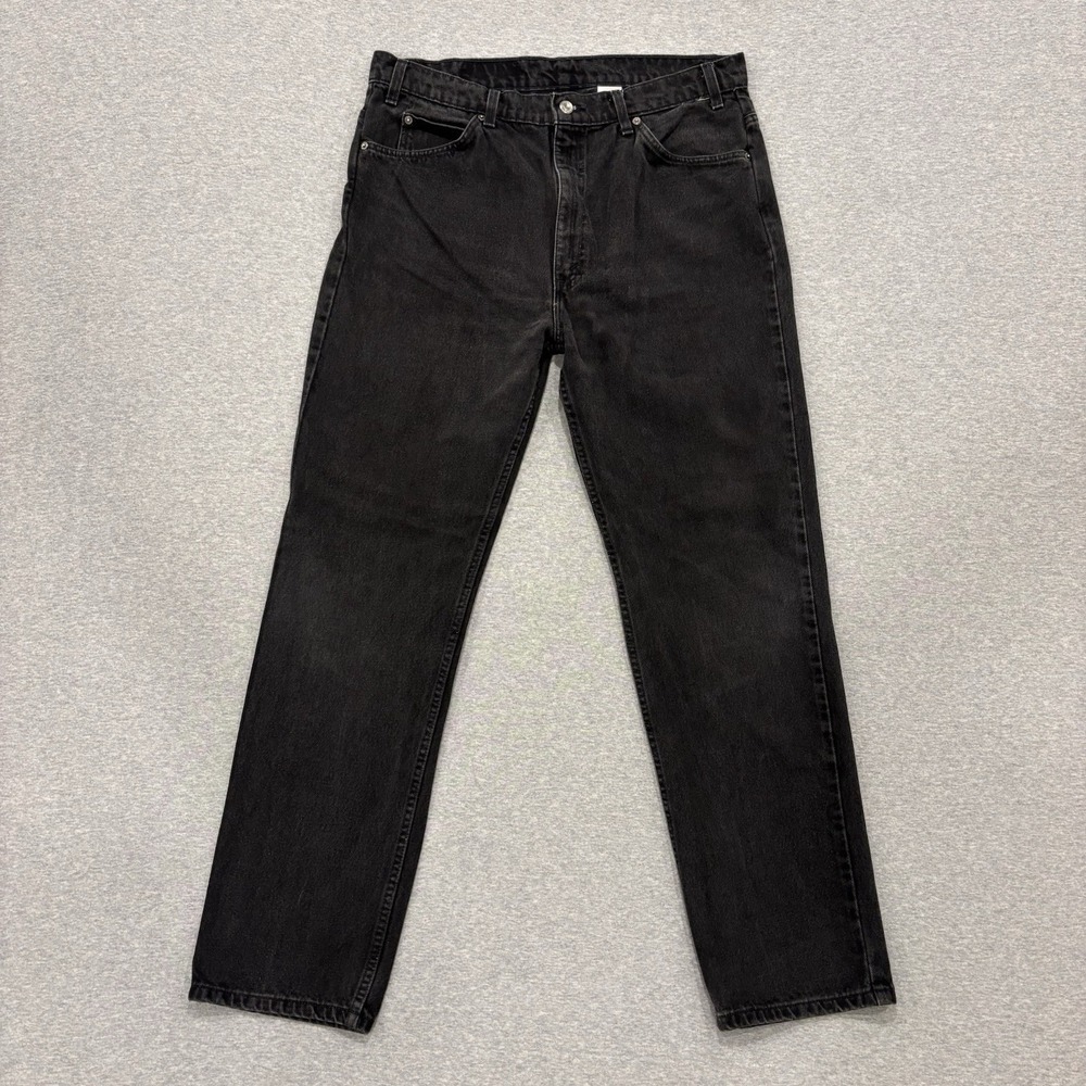 Vintage Levi's 505 Orange Tab Jeans Mens Size 38x32 (Fits 35x32) Black Denim 90s
